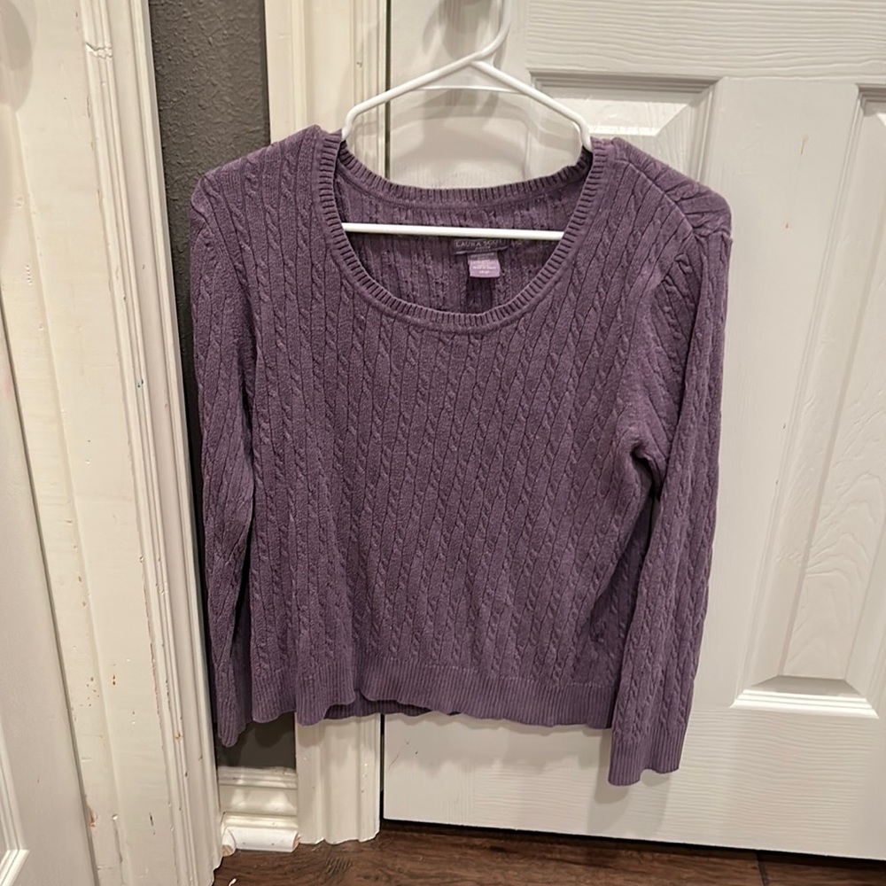 Laura Scott purple sweater